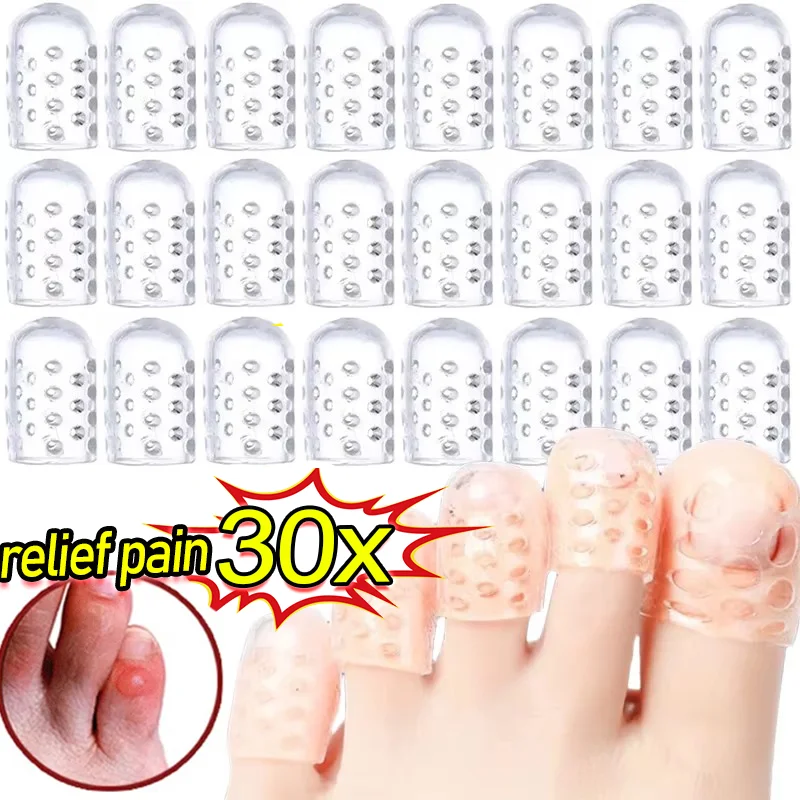 Transparent Silicone Toe Caps Anti-Friction Breathable Toe Protector Prevents Blisters Toe Caps Cover Protectors Foot Care