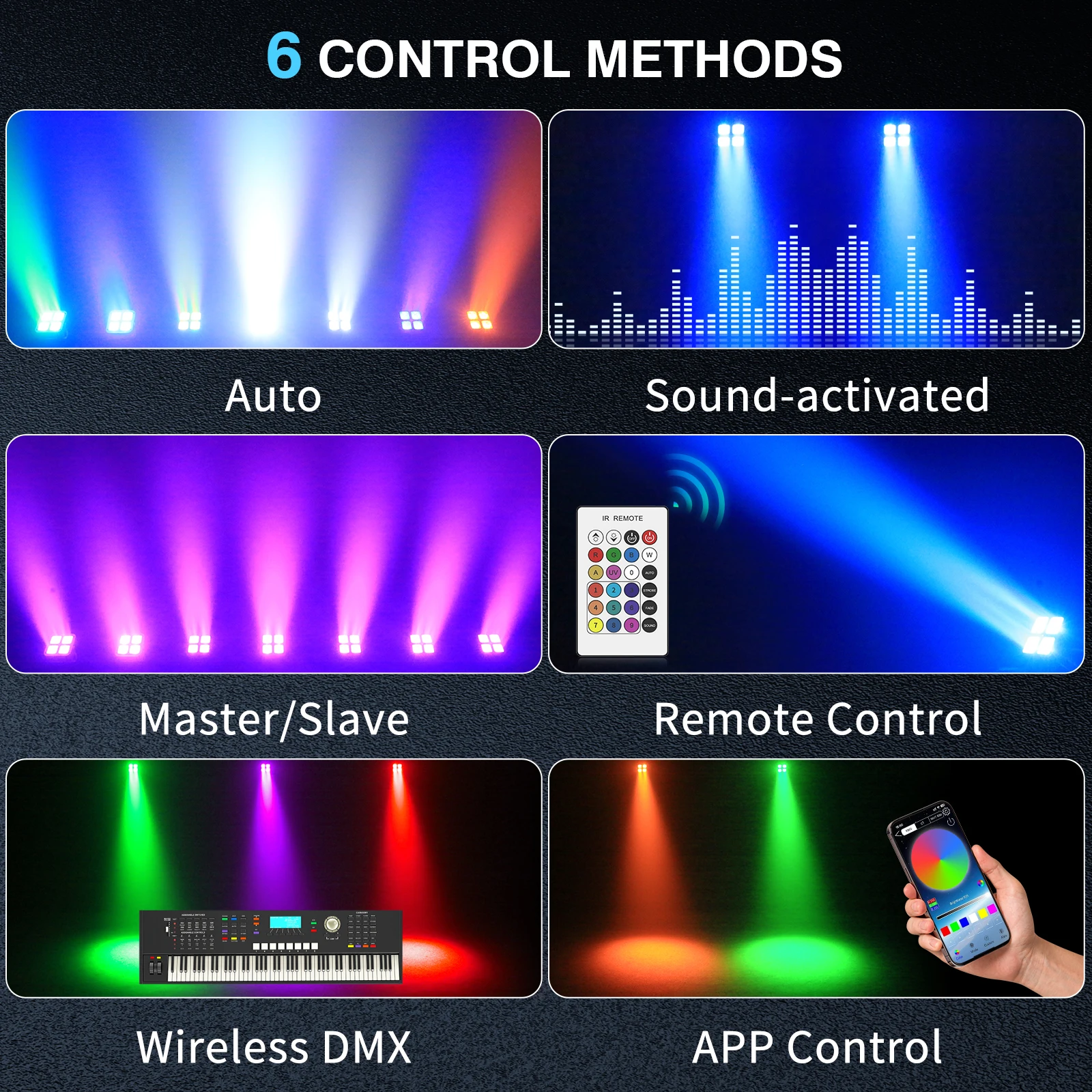 U'King 1/2/4 قطعة قابلة للشحن RGBWA + UV 4-LED الاسمية ضوء 4X15W الأبيض مربع Uplight 5200mAh بطارية DMX ضوء المرحلة لشريط الزفاف