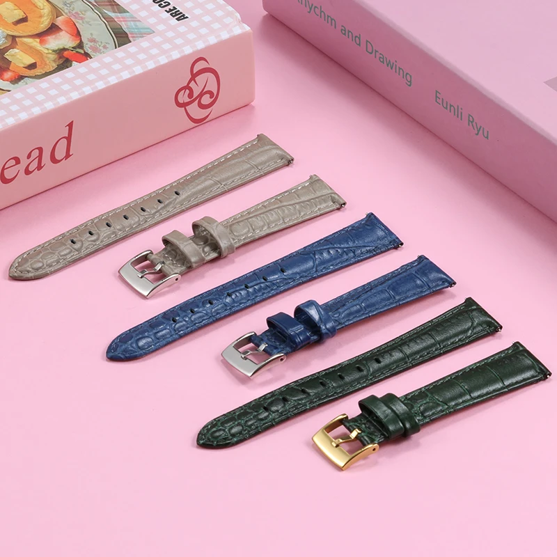 Crocodile pattern leather strap for Swarovski watch straps 5580352/5452498 /5452495/5452501 cowhide strap for women's wristband