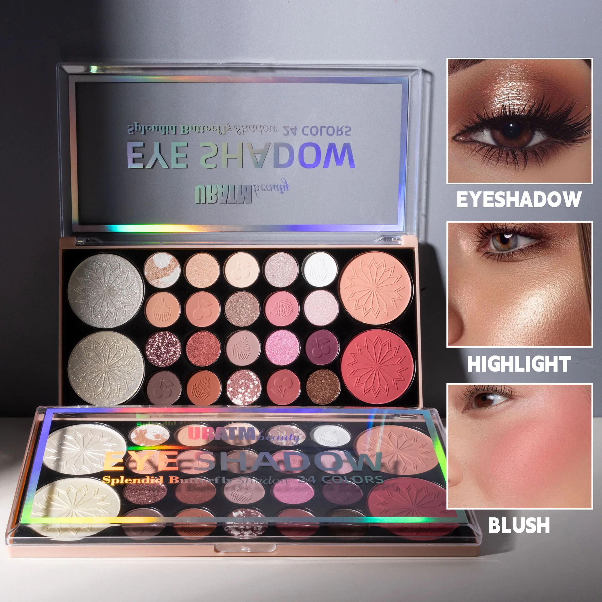 

24-color Professional Makeup Multi-functional Palette Eyeshadow Blush Highlight Contouring Longlasting Waterproof Non-smudge Hot