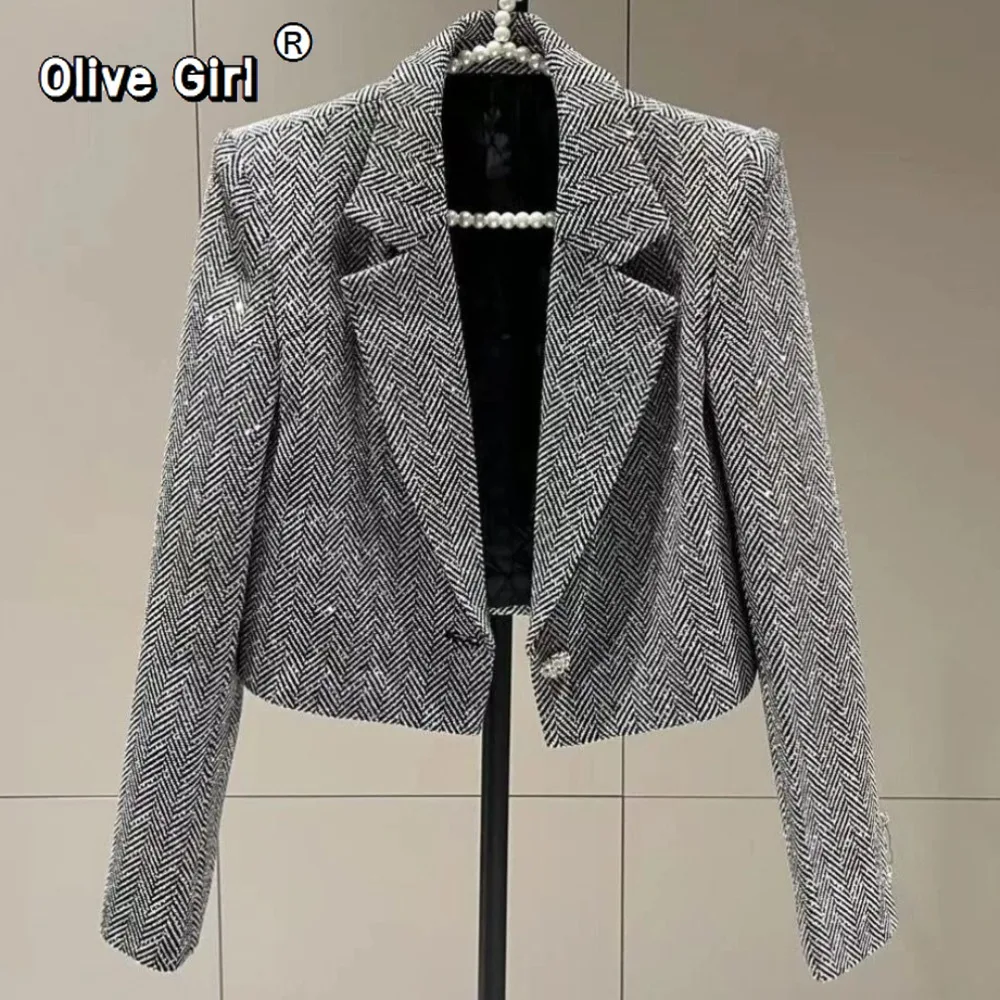 

French Jacket Luxury High-end Bling Bling Coat Short Style Fragrant 2026 Spring Autumn Fashionable Long Sleeved Temperament Top