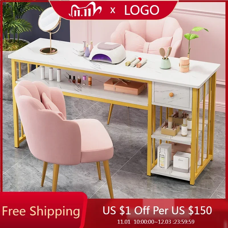 Desk Accessories Nail Table Workstation Kawaii Nordic Cabinets Nail Table Light Luxury Tavolo Unghie Manicure Furniture