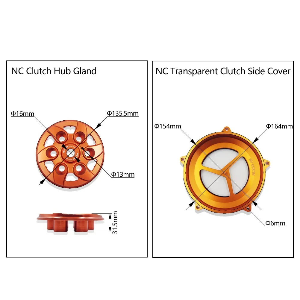 Motorcycle Clear Clutch Cover Clutch Basket Pressure Plate Guard W/ Mount Screws For AVANTIS MOTOLAND BRZ MOTAX KAYO NC250