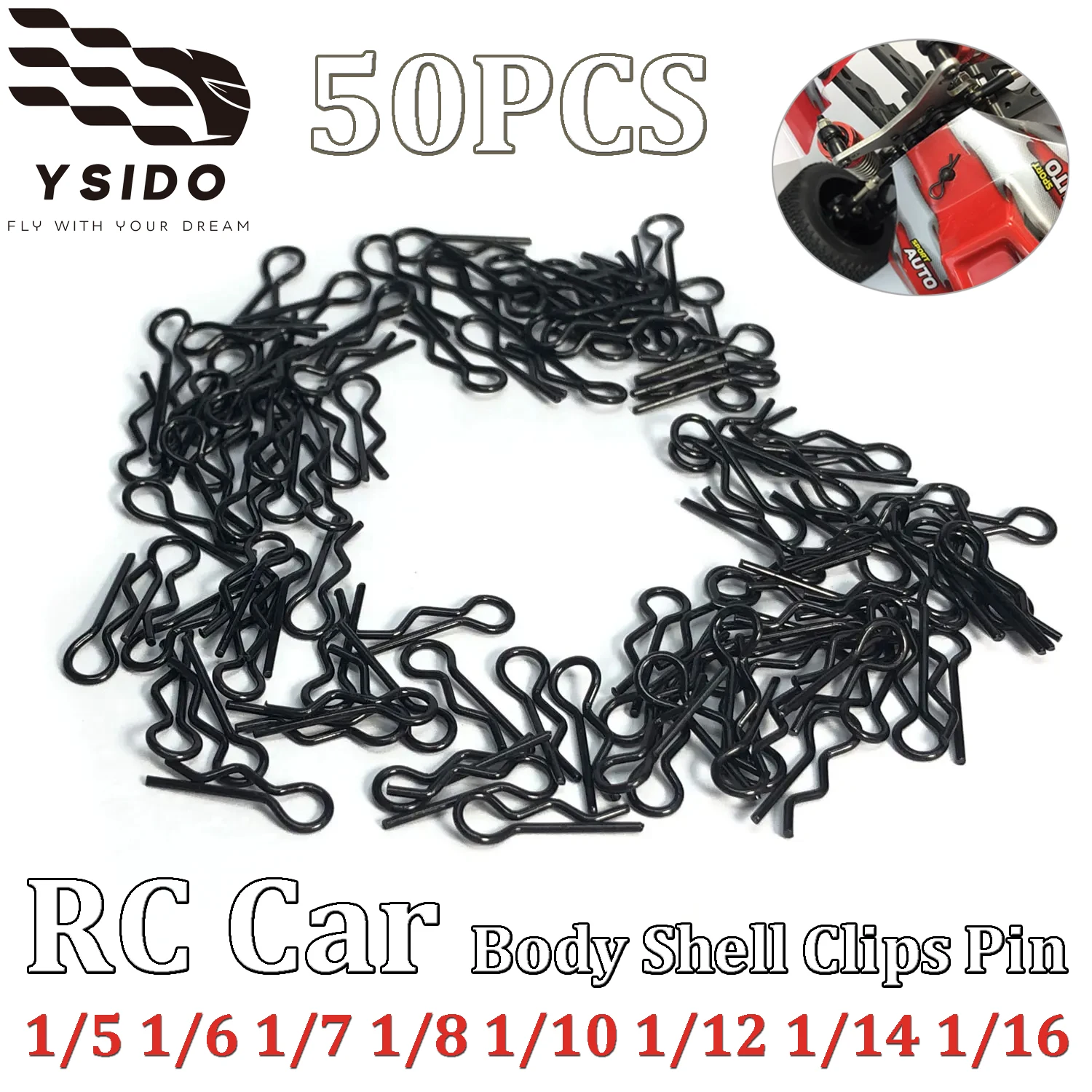 50Pcs RC Car Body Clips Pins Housing Latch R Buckles Fixed for TRAXXAS SCX10 1/5 1/6 1/7 1/8 1/10 1/12 1/14 1/16 RC Car Shell