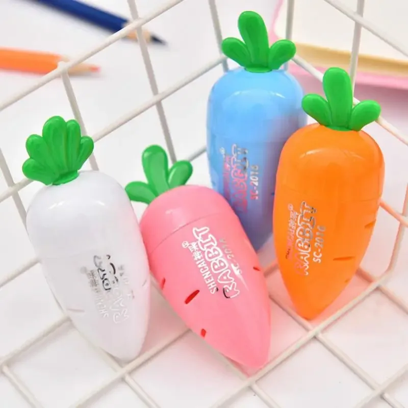 Radish Pencil Sharpener Stationery Candy Color Kids Rotary Blade School Office Supplies Tool
