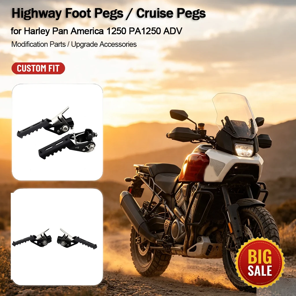 Motorcycle Forward Highway Foot Pegs Mount for Crash Bar Modified Parts for Harley Pan America 1250 PA1250 ADV