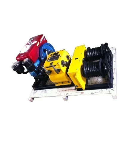 3 Ton High speed shaft driven gasoline engine powered durable construction wire rope pulling hoist winch