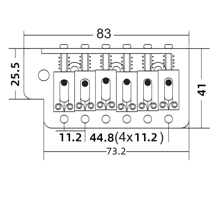 Wilkinson 6 Screw Type ST Electric Guitar Tremolo System Bridge for ST Guitar Chrome Silver WOV02