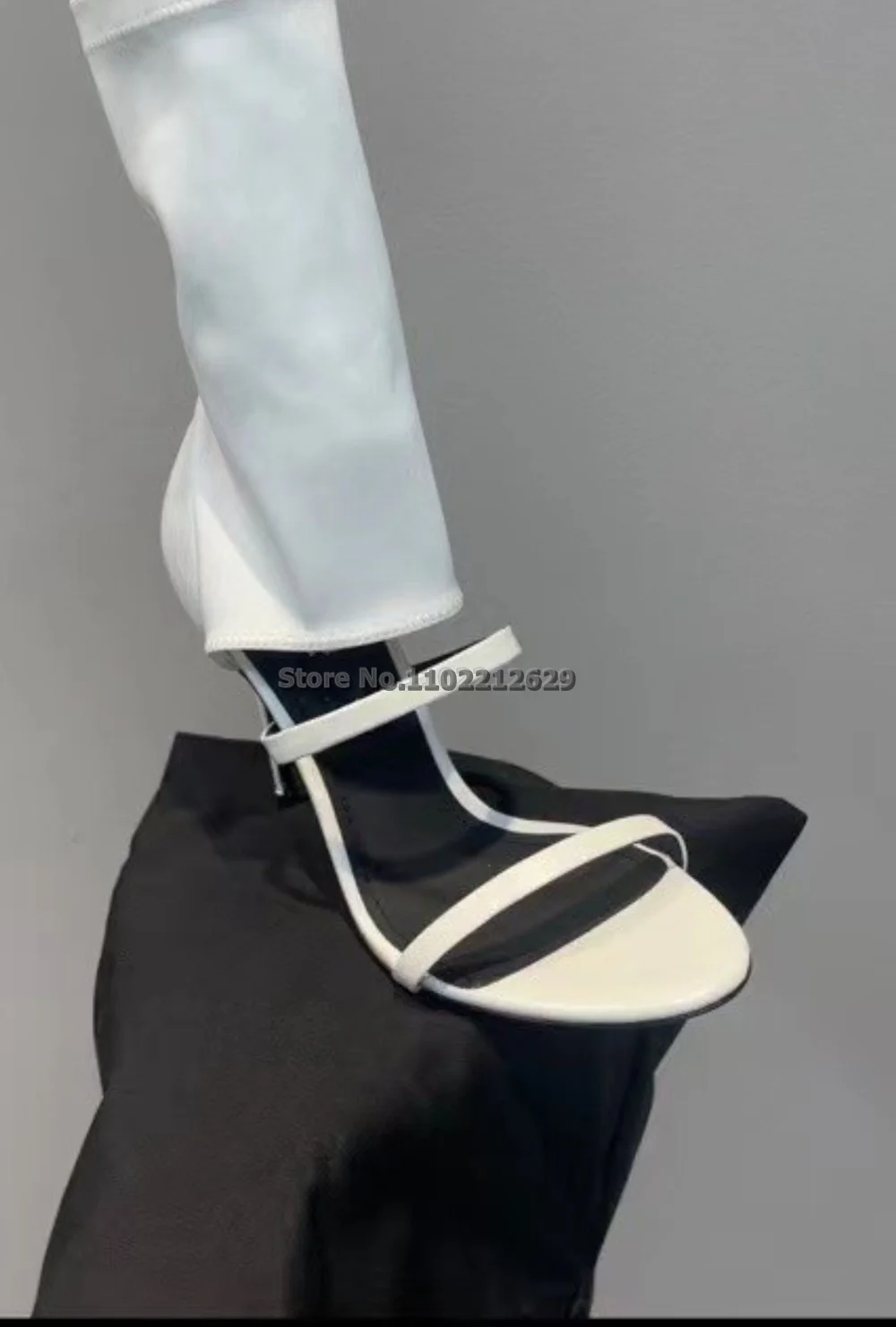 Sock Boots Pullover Thin High Heels Small Round Toe Sexy Back White Women Sandals  2023 Hot Sale Summer Fashion Open Shoes