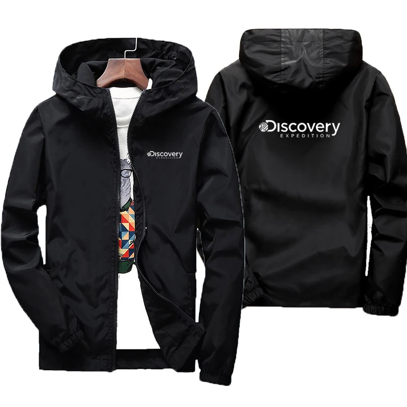 

New men's luxury hooded windbreaker, raincoat, mountaineering sports men's fashionable printed casual high-quality jacket