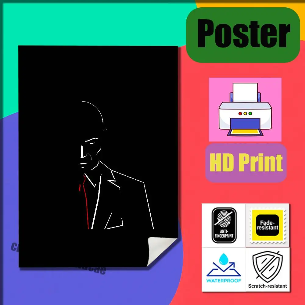 For Agent 47 Hitman Poster Cover Wall Murals Home Custom Self-adhesive Decoration Sticker Playbill Film view 6