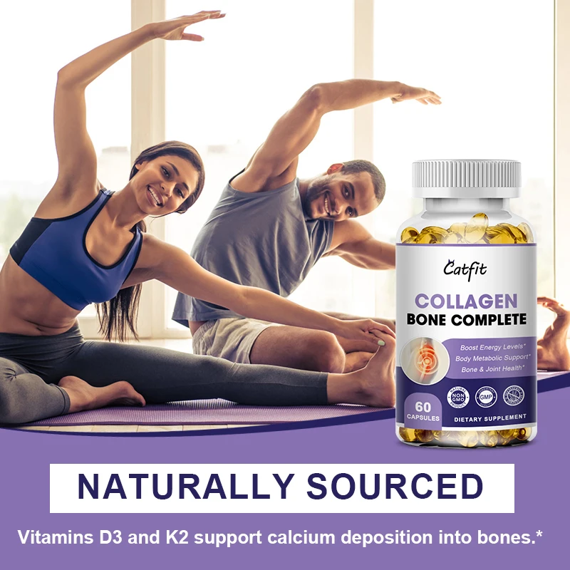 Catfit Collagen Capsule with Vitamin Calcium Magnesium Collagen Fixed Hair Bone Joints Immune Health Skincare Diet Supplement