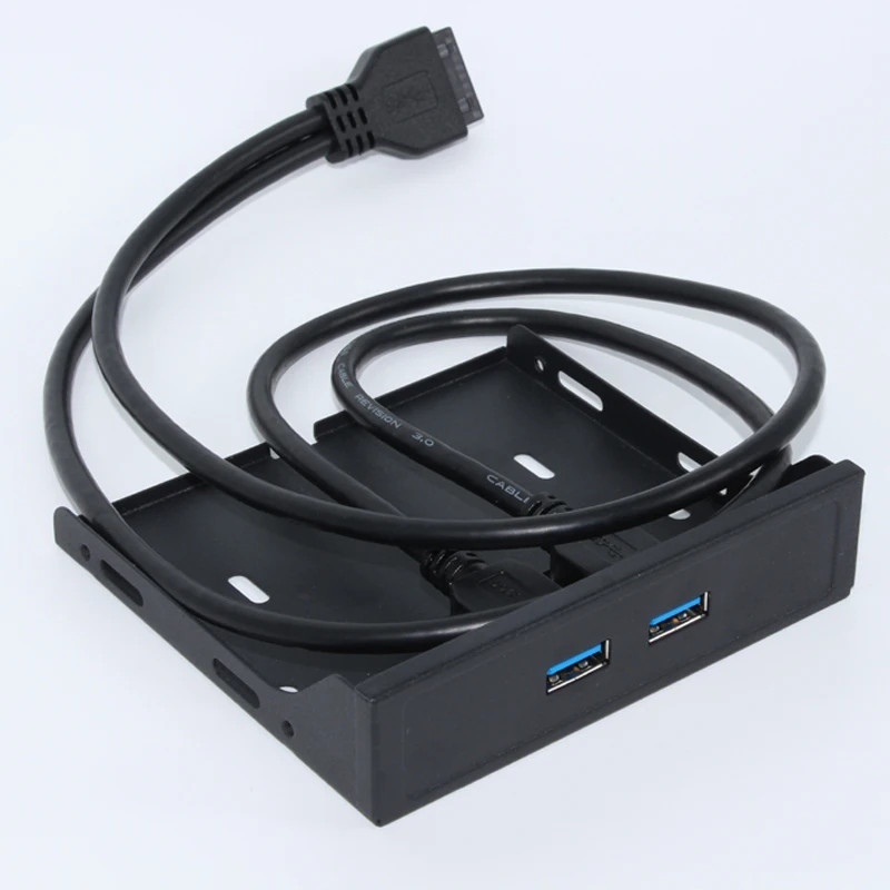 19Pin 2 Port USB 3.0 Hub USB3.0 Front Panel Cable Adapter Plastic Bracket for PC Desktop 3.5 Inch Floppy Disk Drive Bay