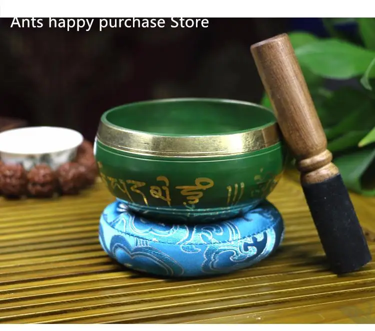 Tibetan Singing Bowl Buddhism Decorative-wall-dishes Home Decoration Decorative Wall Dishes Tibetan(Including Sticks and Mats)