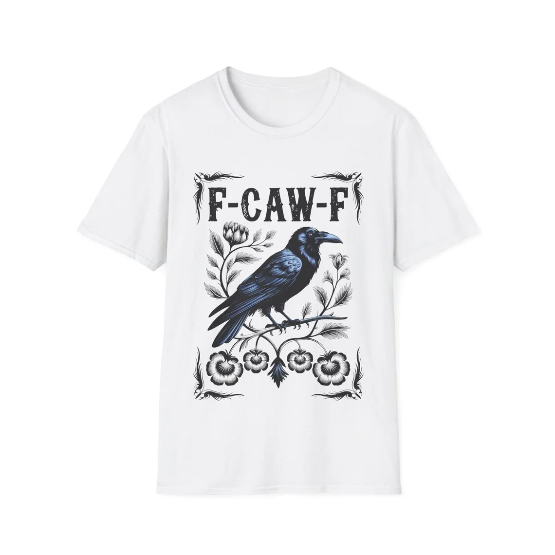 F-Caw-F Crow camiseta de Halloween camiseta de cuervo jurando mujeres nuevas parejas amantes camiseta femenina Harajuku Casual negro Tops camisetas