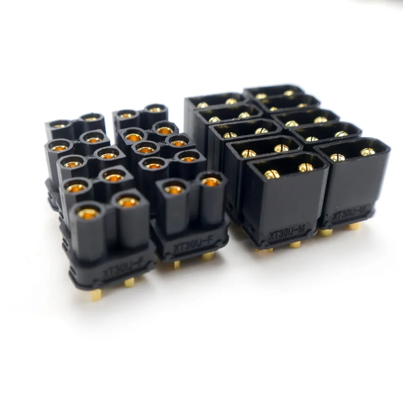 10 Pairs XT30 XT-30U Black Male Female Bullet Connectors Plugs for RC Multi Axis Aircraft Fixed Wing Lipo Battery ESC