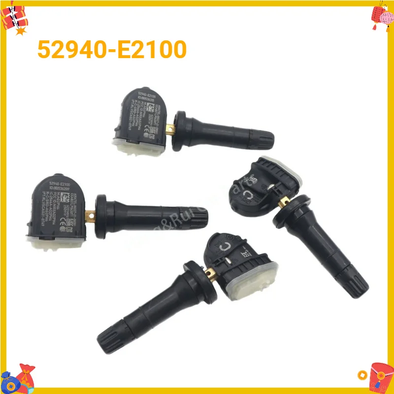52940-E2100 4PCS TPMS Tire Pressure Sensor 433MHZ For Hyundai C-Sedan EV Santa Fe [MX5] Tucson [NX4] Kia Sportage [NQ5]