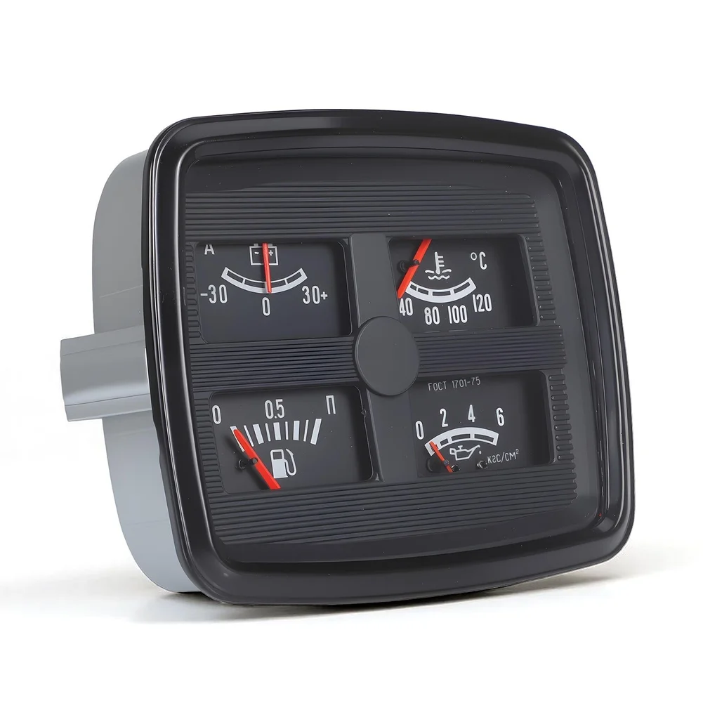 Black 4 In 1 Multi Function Gauge Set With Ammeter Water Temperature Fuel Oil Pressure Meter For Car Truck Van SUV Dashboard Ins