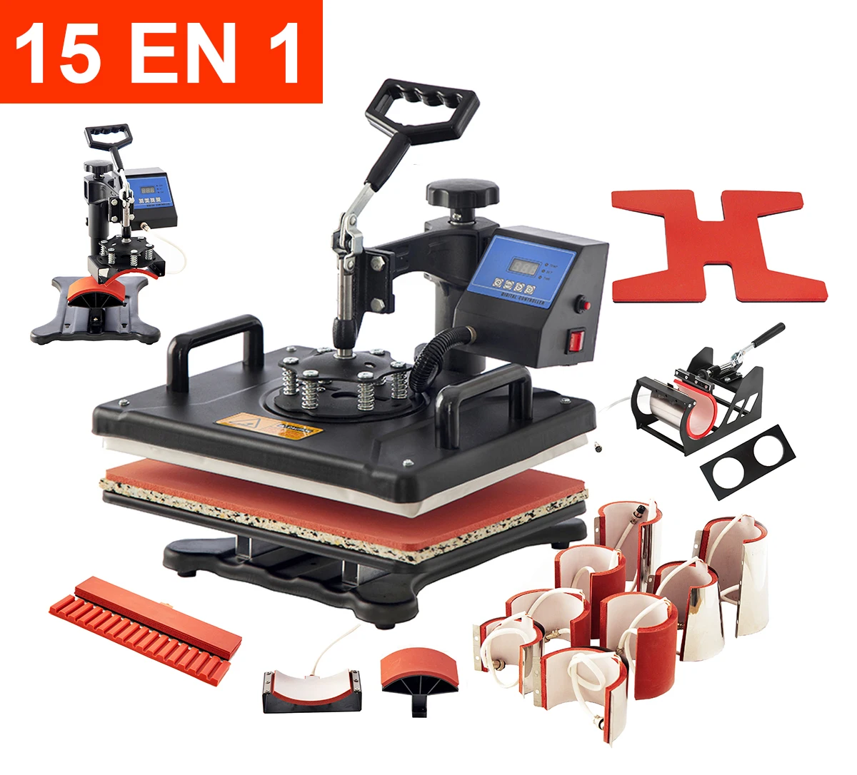 

15-in-1 combo Heat Press Machine sublimation machine 30x38cm for T-Shirt Cap Mug Plate Sublimation Printing Machine