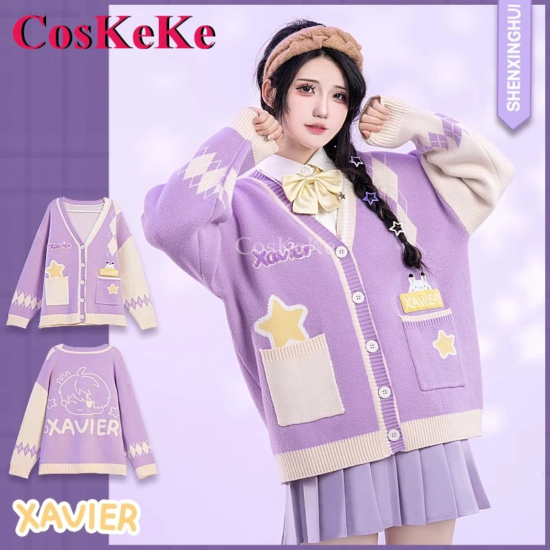 CosKeKe Xavier Cosplay Game Love And Deepspace Costume Derivative Product Fashion Lovely Sweet Sweater Coat Daily Outfit S-L New