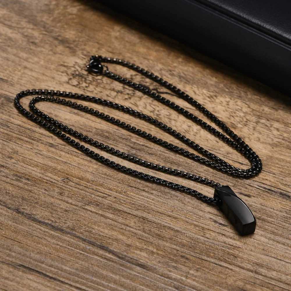 Retro Herren Geometrie Möbius Anhänger Halskette Mode Edelstahl Schmuck Trend Casual Outfit Halsketten-Accessoires – Detail 6