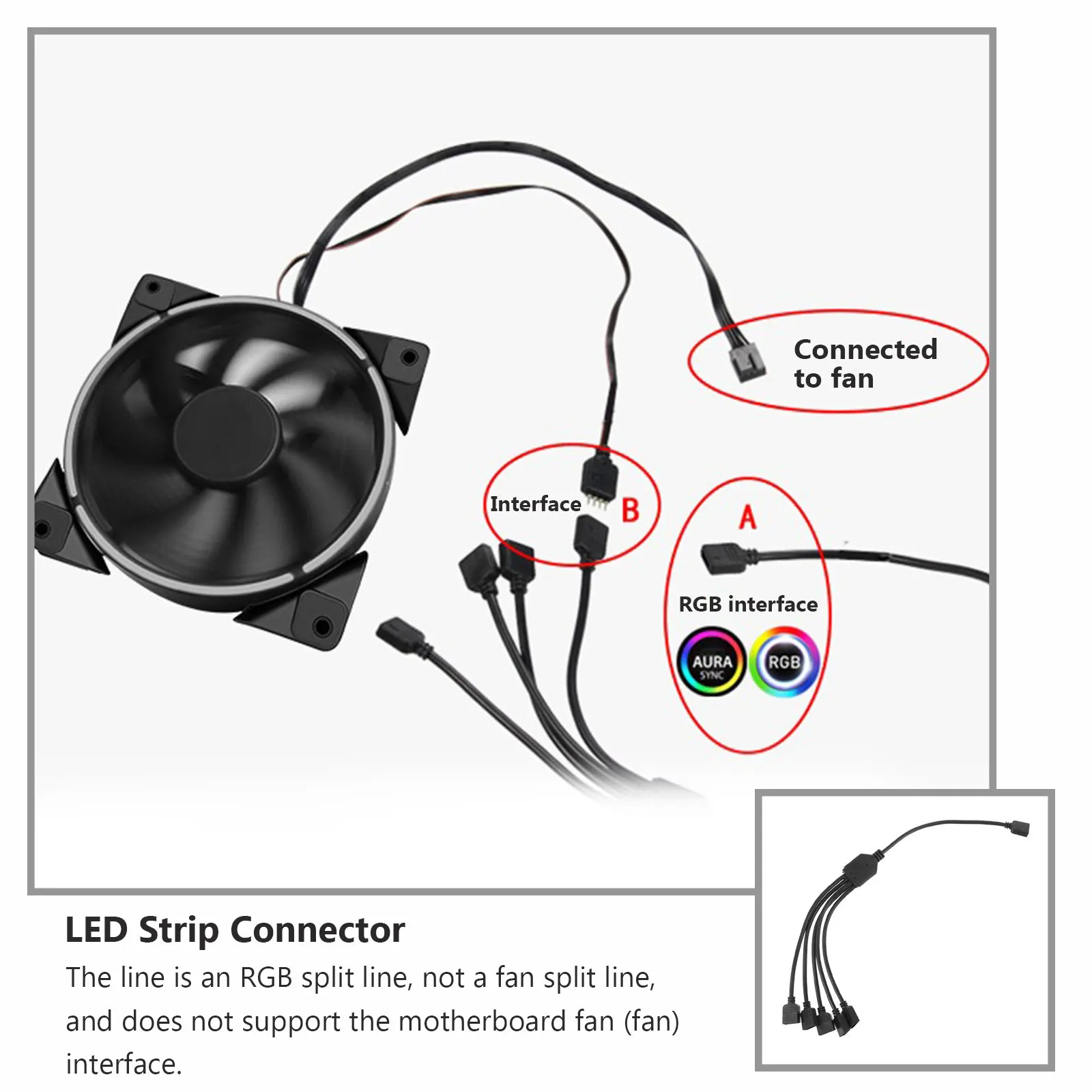 

5 Way Argb LED Splitter Cable Extension Connector for Rgb Strip Controller One to Five Y Splitter Computer Hardware