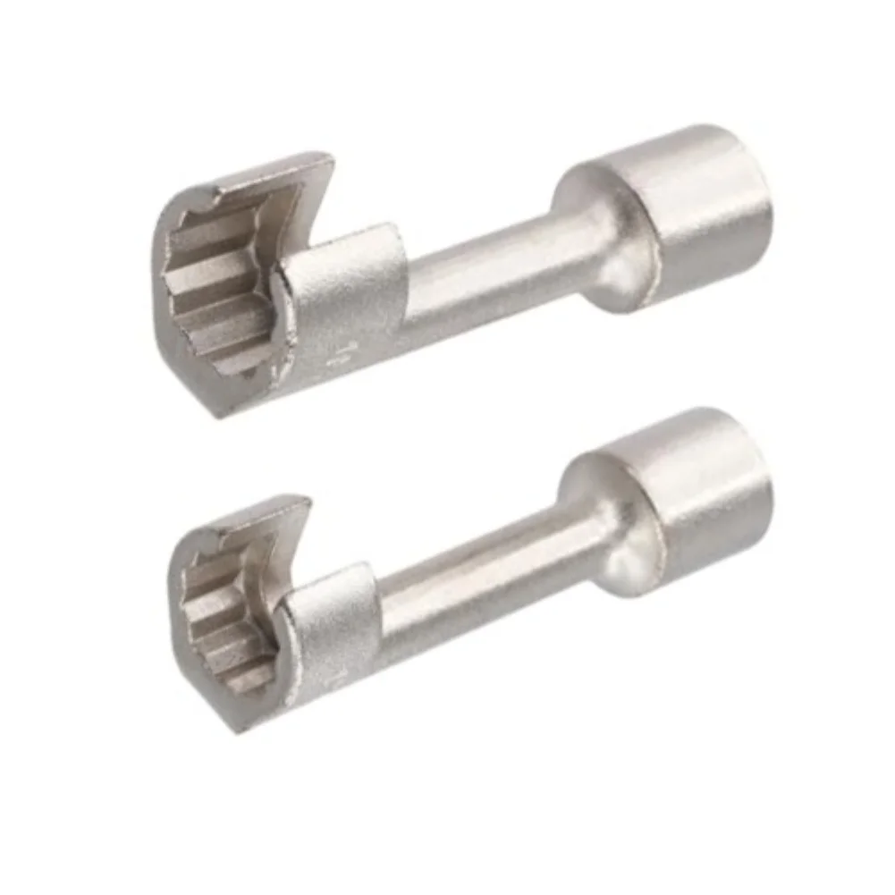 Fuel Line Socket Tool Set for Diesel Injection Systems 3 Piece 14mm 17mm 19mm Sockets with Compact Bent Handle