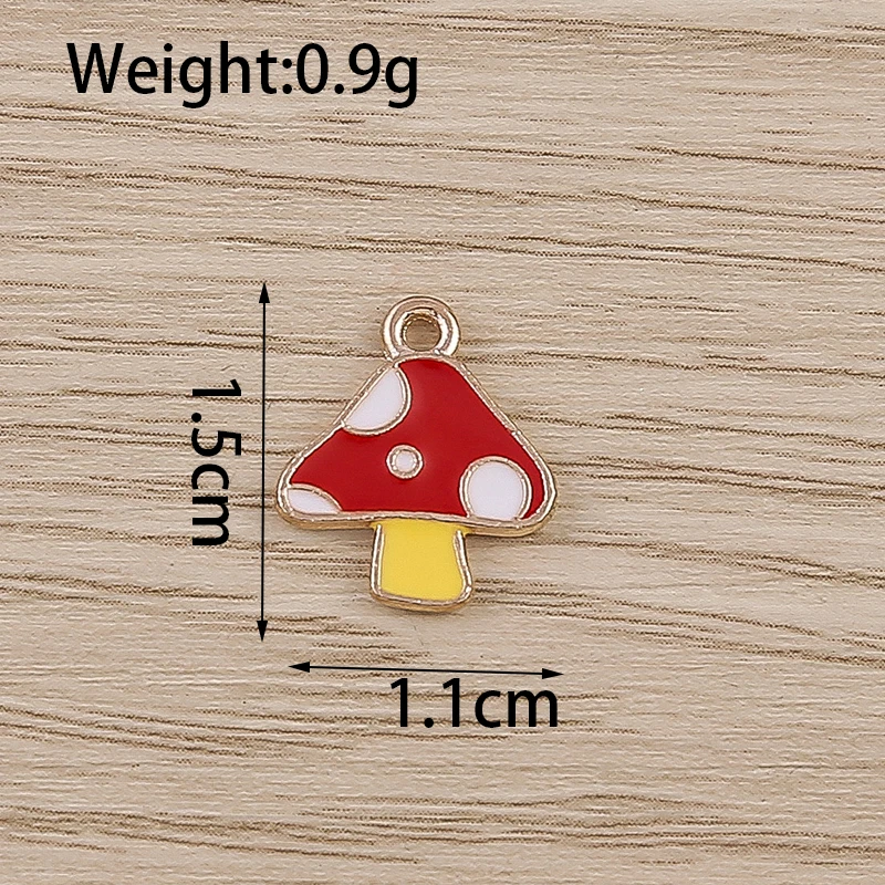 Tusember 10 Stück niedliche Cartoon-Mini-Pilz-Anhänger in Rot für handgefertigte Ohrringe, Armbänder, Halsketten, Schmuckherstellung, Zubehör – Detail 1