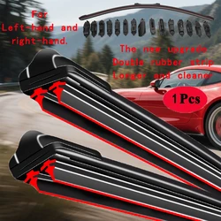 Car Windshield Wiper Blades Universal Soft Double Layer Rubber Frameless Bracketless Brushes Accessories Windscreen Window Front