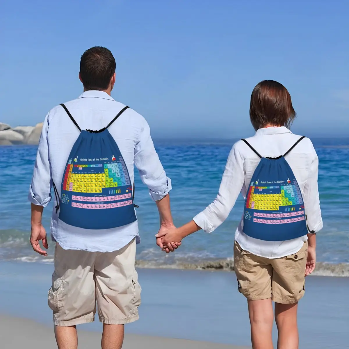 Periodic Table Drawstring Backpack Sports Gym Bag for Women Men Chemistry Science Pattern Training Sackpack