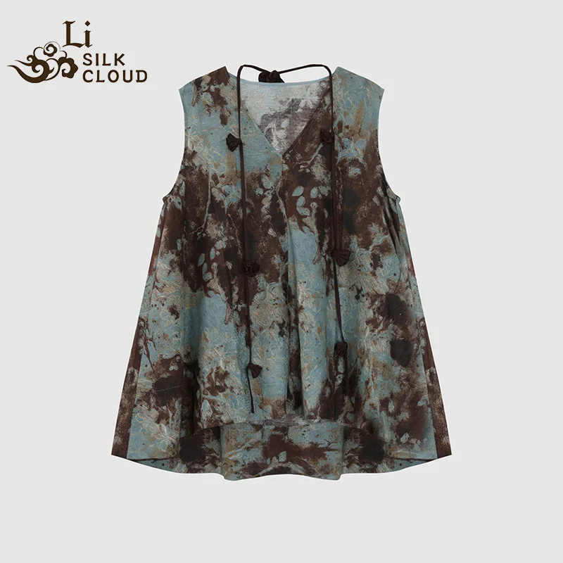 LI SILK CLOUD Xiangyunsha Silk Top for Women Sleeveless Tank Top Dress 2026 Woman Loose Summer Dresses Elegant Woman Clothes
