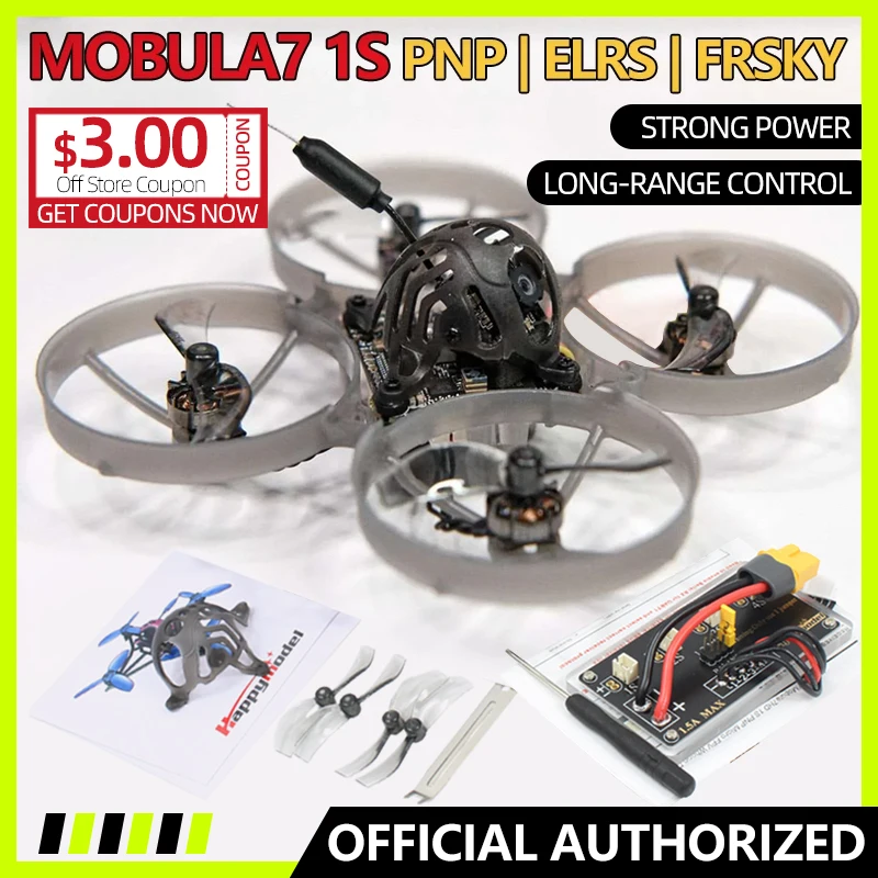 Happymodel Mobula7 1S 75mm Micro FPV Whoop Drone Quadcopter Mobula 7 Brushless Motor Open VTX 2.4G ELRS Receiver RC