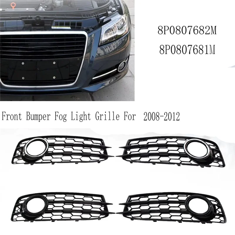 R4-Frontstoßstange Nebelscheinwerferabdeckung Racing Grille für A3 Sport 2008–2012 8P0807682M 8P0807681M 8P0807681Q