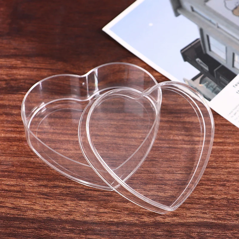 Creative Transparent Heart Shape Mini Plastic Box Rings Earrings Jewelry Box Jewellery Storage Boxes Organizer Box Gift