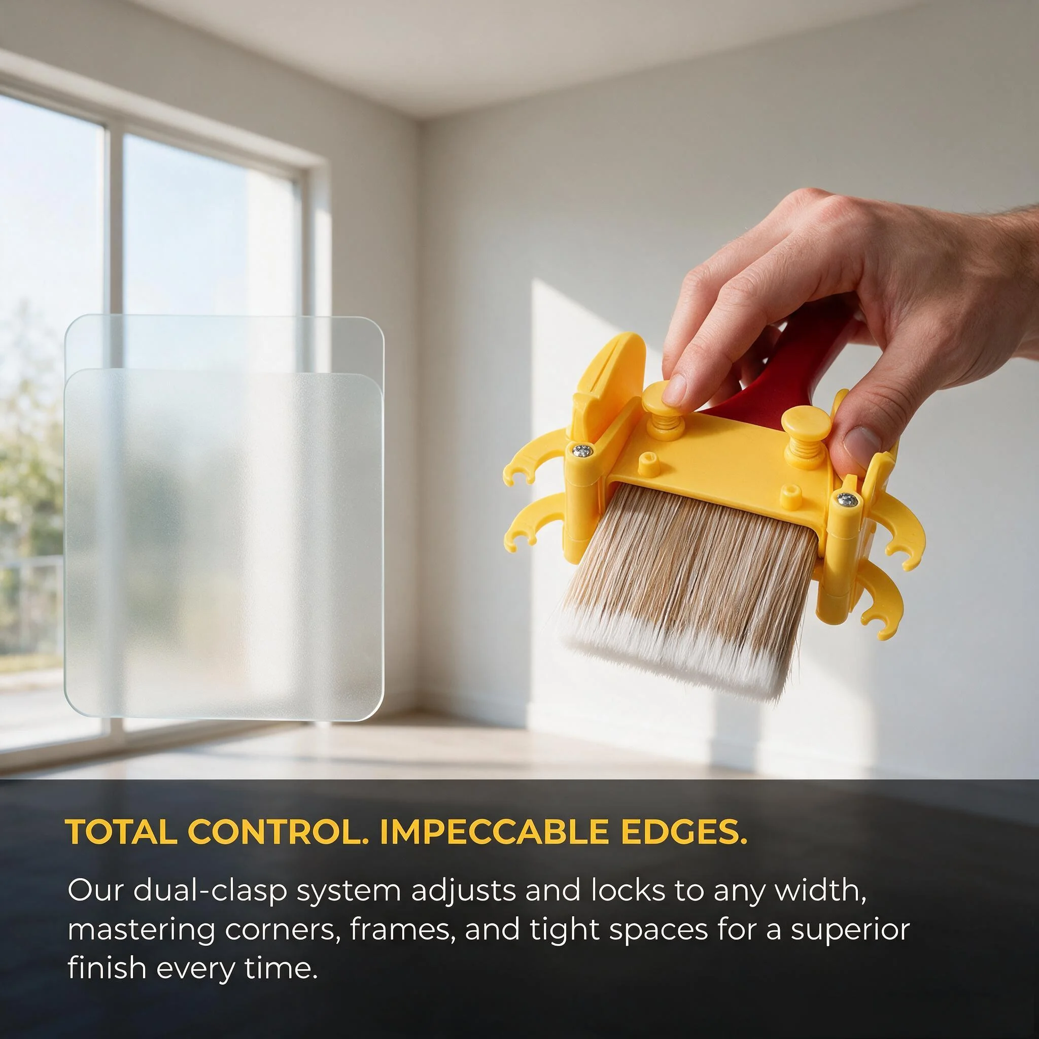 Adjustable Paint Edger Brush, Wall Corner Trim Paint Brush With Guard, No‑Mess Edge Painting Tool For Home Decoration