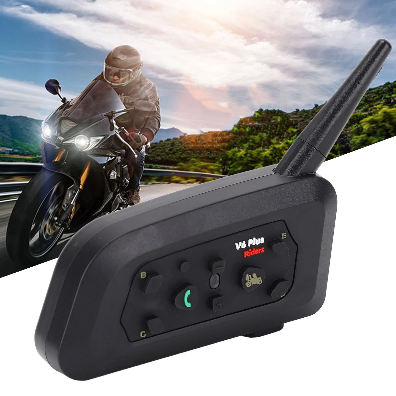 

Bluetooth Motorcycle Headset Lightweight Compact Helmet Intercom Headset Stable Communication CVC Noise Reduction for Travel