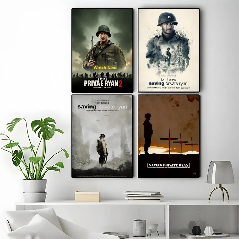 Movie Saving Private Ryan Poster Modern Elegant Wall Stickers, Home Decor Poster, Wall Art for Living Room & Dorm