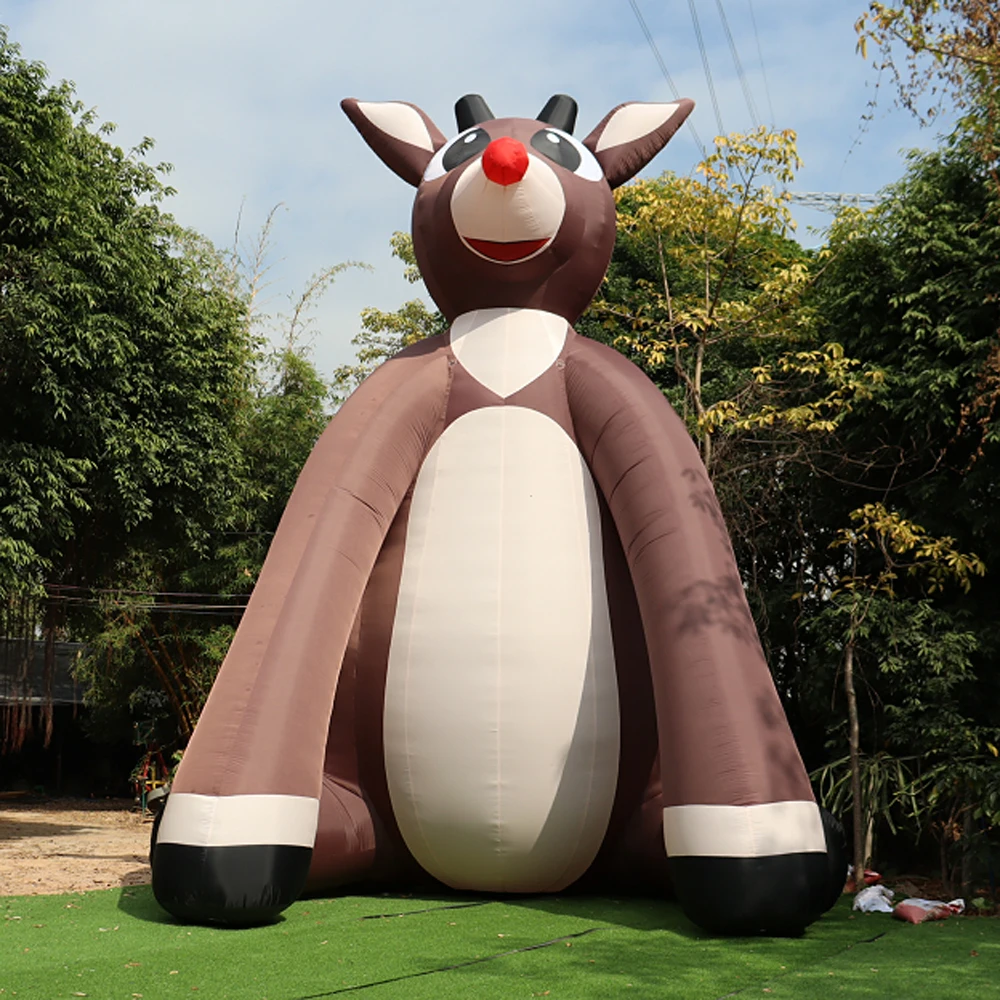 

wholesale Christmas Decoration Inflatable Rudolph the Red-Nosed Reindeer Deer Balloon Xmas Ornament for outdoor display