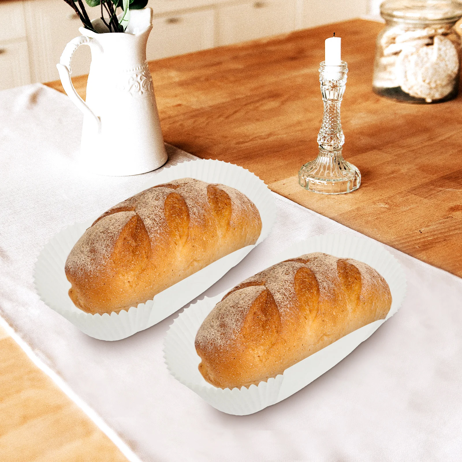 

40 Pcs Cake Paper Cup Baking Cups Disposable Boat Shaped Bread Trays Decorative Cupcake Liners Household Kitchen Barware