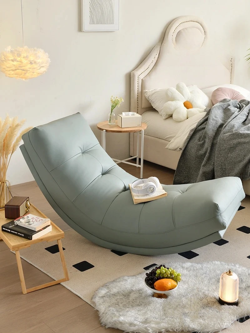 HGSofa Rocking Chair Adult Lounge Chair Anti-cat scratch Silicone Leather Living Room Bedroom Balcony Leisure Reading
