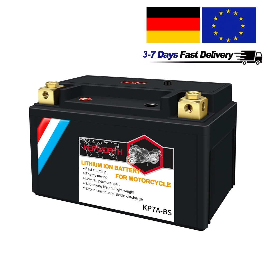 EU Stock 7A-BS Motorcycle Starter Battery 12V 4AH 260CCA Lithium LiFePO4 Powersports Battery Built in BMS for ATV, Scooter, UTV