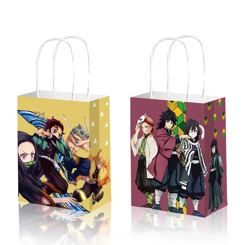 Bolsa de regalo para accesorios de disfraz de DEMON SLAYER, bolsas de papel de piel de vaca con diseño de DEMON SLAYER, 1 ud.