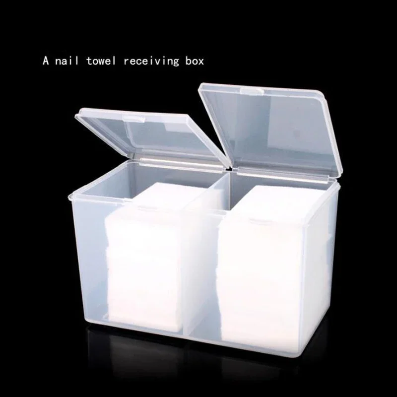 Caja de almacenamiento transparente de plástico para decoración de uñas, pincel con diamantes de imitación, bolígrafo, limas de pulido, contenedor, 1 Uds.