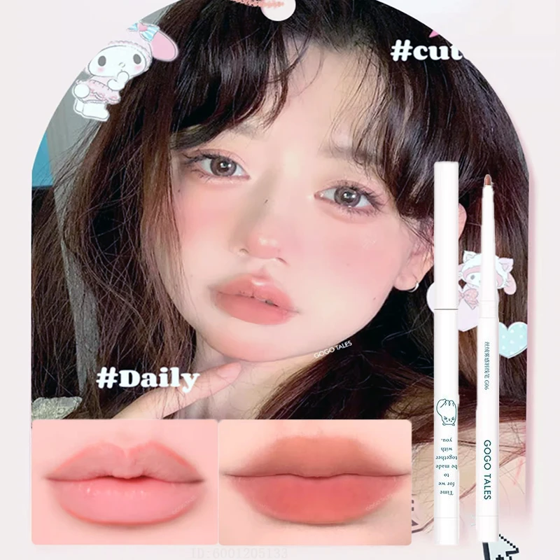 GOGOTALES Matita per labbra opaca Rossetto in velluto nudo Resistente all'acqua Ombra modellante Contorno Matita per labbra Trucco labbra naturale a lunga durata