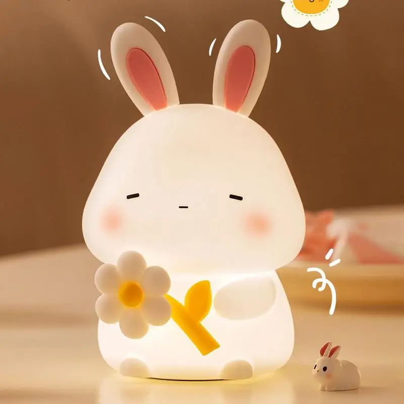 กระต่าย Night Light กระต่ายโคมไฟ Tap Control หรี่แสงได้ชาร์จเนอสเซอรี่ Nightlight ตกแต่งห้องสําหรับเด็กผู้หญิงเด็กวัยหัดเดินวัยรุ่น