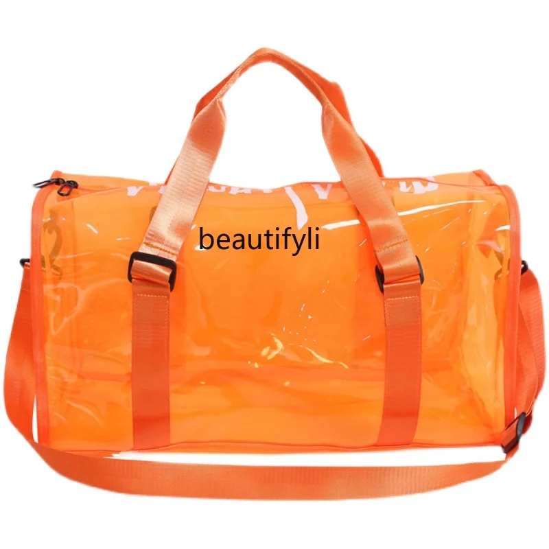 

Transparent Travel Bag Waterproof PVC Lightweight and Large Capacity Portable Shoulder Bag Beach Swimming Sports Gym Bag