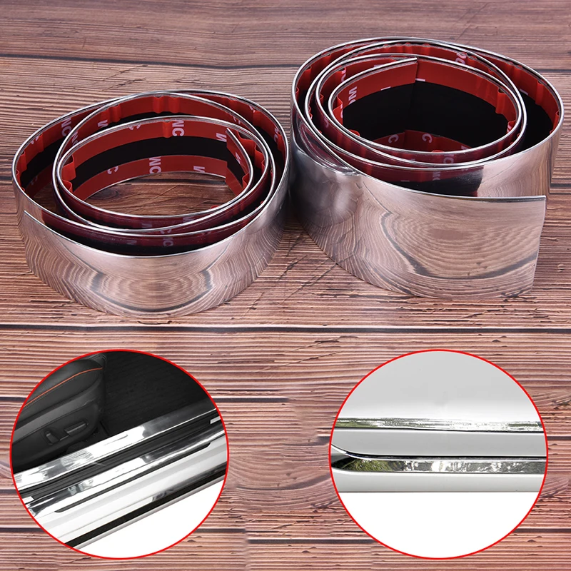 

1Pcs Universal Car Door Bumper Decoration Moulding Trim Silver Chrome Strip