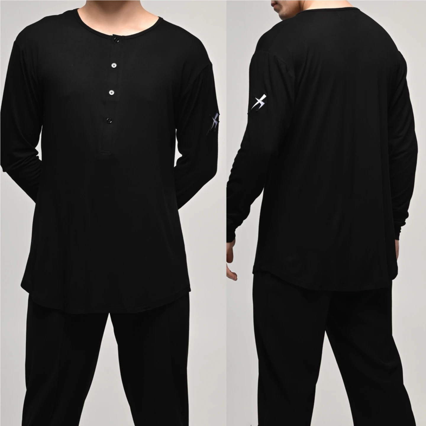 

Male Latin Dance Clothes Men Long Sleeves Black Tops Practice Clothing Rumba Cha Cha Dance Training T Shirt Salsa Tops DNV21937