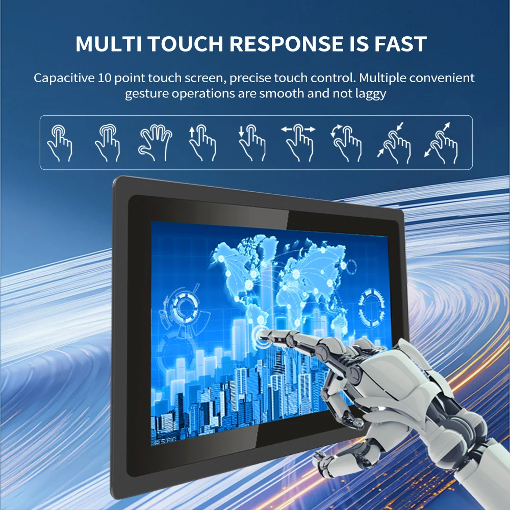 15.6 21.5 Inch Industrial All in One Cheap Computer Capacitive Embedded Touch Screen Pc Linux Android Rk3568 Industrial Panel Pc