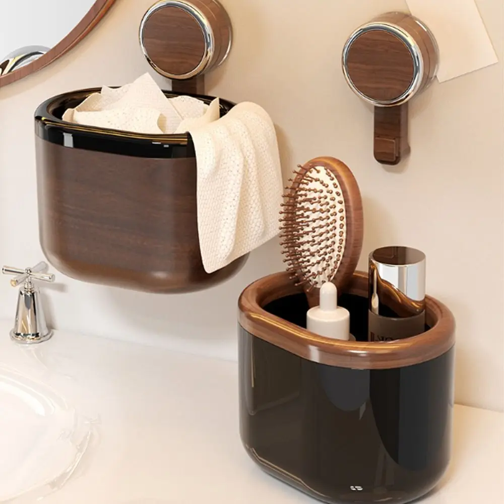 

Wall Mounted Bathroom Storage Rack Large Capacity Moisture-proof Toilet Hanging Organizer Space Saving Suction Cup Storage Box